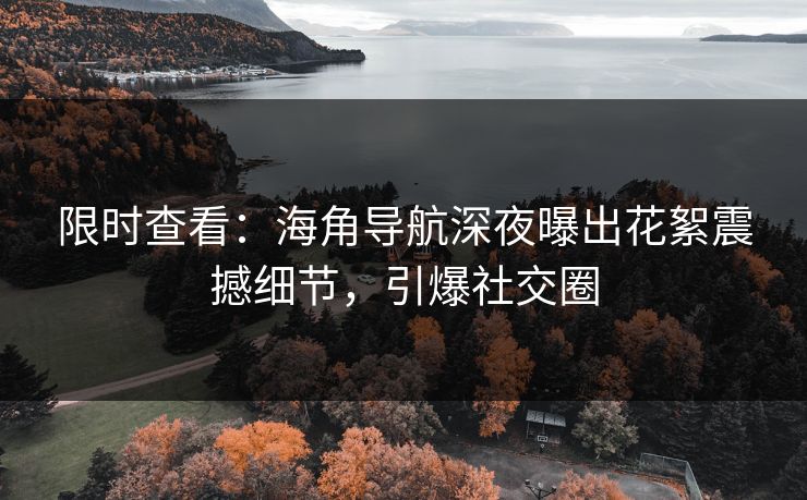 限时查看：海角导航深夜曝出花絮震撼细节，引爆社交圈