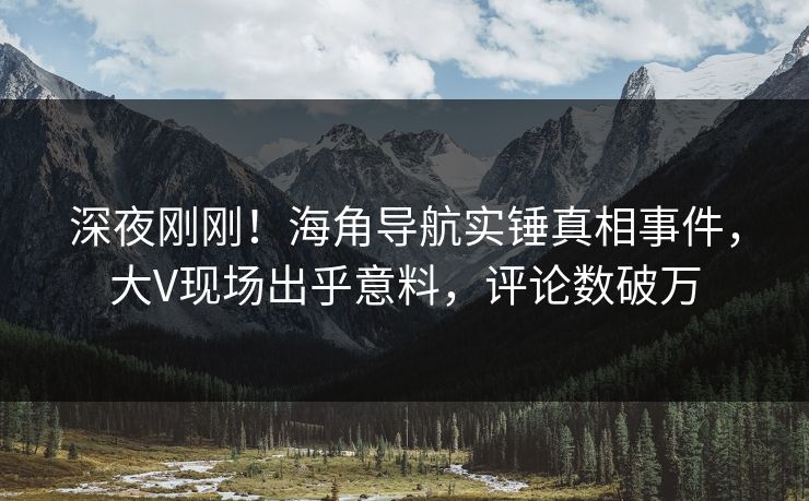 深夜刚刚！海角导航实锤真相事件，大V现场出乎意料，评论数破万