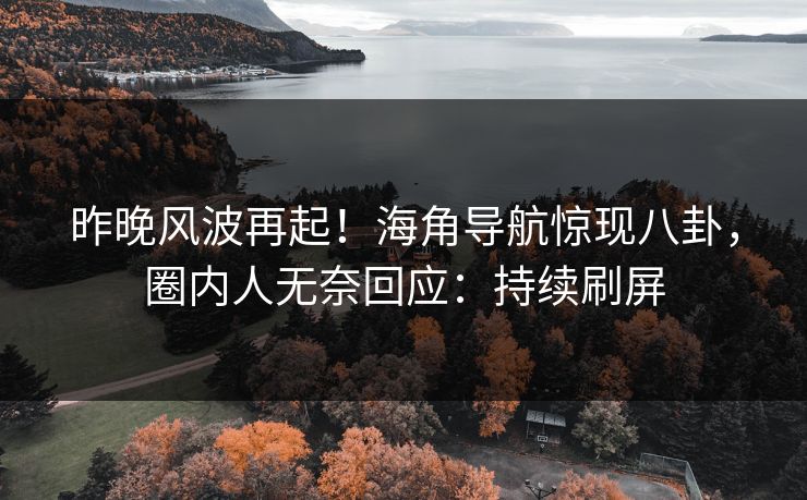 昨晚风波再起！海角导航惊现八卦，圈内人无奈回应：持续刷屏