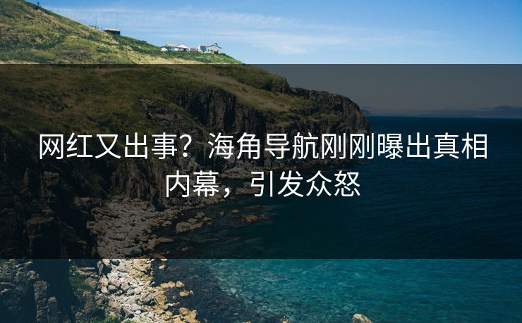 网红又出事？海角导航刚刚曝出真相内幕，引发众怒