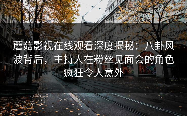 蘑菇影视在线观看深度揭秘：八卦风波背后，主持人在粉丝见面会的角色疯狂令人意外